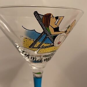 New in box “I’m in a meeting” martini glass by Tumbleweed Pottery